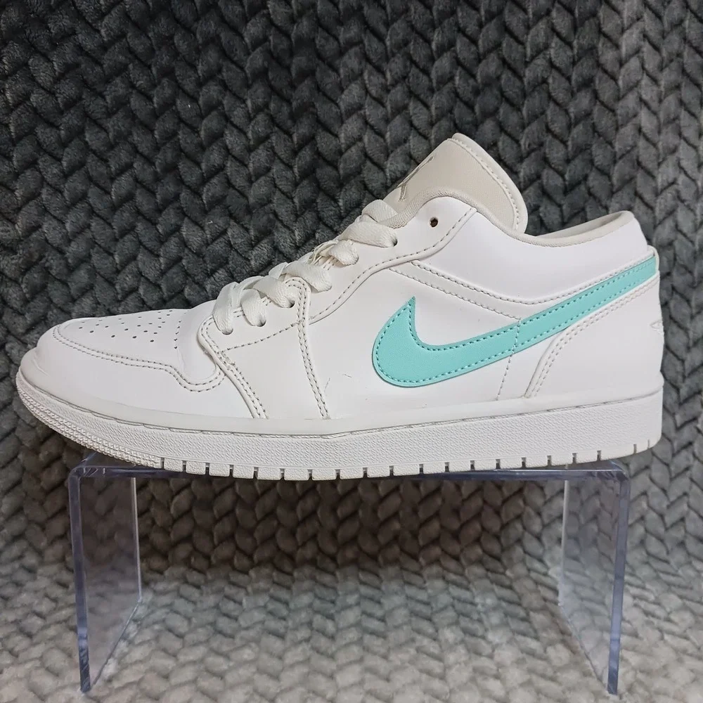 Air Jordan 1 Low White Multi Color Swoosh Men's Sneakers Shoes Size 8